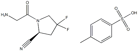 (S)-1-(2-aminoacetyl)-4,4-difluoropyrrolidine-2-carbonitrile 4-methylbenzenesulfonate 구조식 이미지