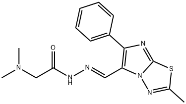 2-methyl-6-phenylimidazo(2,1-b)-1,3,4-thiadiazole-5-carboxaldehyde dimethylaminoacetohydrazone 구조식 이미지