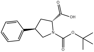 (2R,4R)-Boc-4-페닐-피롤리딘-2-카르복실산 구조식 이미지