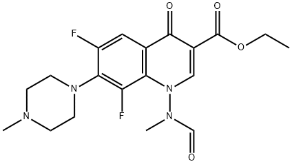 6,8-Difluoro-1-(formylmethylamino)-7-(4-methylpiperazin-1-yl)-4-oxo-1,4-dihydroquinoline-3-carboxylic acid ethyl ester 구조식 이미지