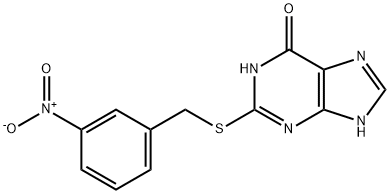 6H-Purin-6-one,1,9-dihydro-2-[[(3-nitrophenyl)Methyl]thio]- Structure