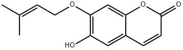 6-Hydroxy-7-(isopentenyloxy)-2H-1-benzopyran-2-one Structure