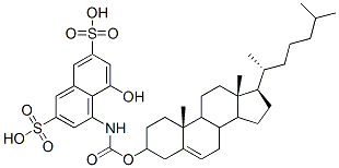 4-(((3-cholesteryloxy)carbonyl)amino)-5-hydroxy-2,7-naphthalenedisulfonic acid Structure