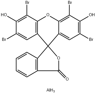 dialuminium tris[2-(2,4,5,7-tetrabromo-6-oxido-3-oxoxanthen-9-yl)benzoate] Structure