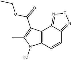 ETHYL 6-HYDROXY-7-METHYL-6H-[1,2,5]OXADIAZOLO[3,4-E]INDOLE-8-CARBOXYLATE 구조식 이미지