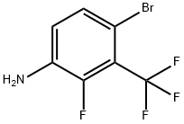 4-Bromo-2-fluoro-3-(trifluoromethyl)aniline, 4-Bromo-alpha,alpha,alpha,2-tetrafluoro-m-toluidine 구조식 이미지