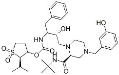 [(2R,3R)-1,1-dioxo-2-propan-2-yl-thiolan-3-yl] N-[(2S,3R)-3-hydroxy-4- [(2S)-4-[(3-hydroxyphenyl)methyl]-2-(tert-butylcarbamoyl)piperazin-1-y l]-1-phenyl-butan-2-yl]carbamate 구조식 이미지