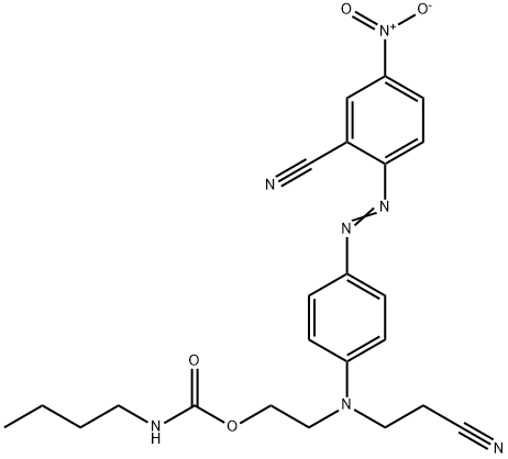 2-[(2-cyanoethyl)[4-[(2-cyano-4-nitrophenyl)azo]phenyl]amino]ethyl butylcarbamate  구조식 이미지