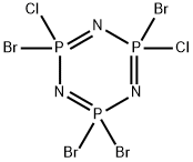 2,2,4,6-tetrabromo-4,6-dichloro-1,3,5-triaza-2$l^{5},4$l^{5},6$l^{5}-t riphosphacyclohexa-1,3,5-triene 구조식 이미지