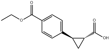 trans-4-(2-Carboxycyclopropyl)benzoic acid ethyl ester 구조식 이미지