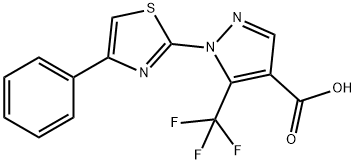 1-(4-Phenyl-thiazol-2-yl)-5-trifluoromethyl-1H-pyrazole-4-carboxylic	acid 구조식 이미지