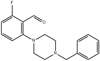 2-(4-BENZYLPIPERAZINO-1-YL)-6-FLUOROBENZALDEHYDE Structure