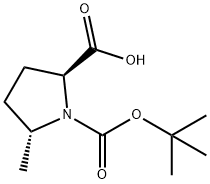 (2S,5R)-N-Boc-5-메틸피롤리딘-2-카르복실산 구조식 이미지