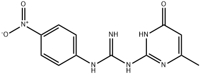 1-(4-Hydroxy-6-methyl-2-pyrimidinyl)-3-(p-nitrophenyl)guanidine 구조식 이미지