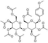 4-Methoxyphenyl 4-O-(2,3,4,6-Tetra-O-acetyl-beta-D-galactopyranosyl)-2,3,6-tri-O-acetyl-beta-D-glucopyranoside Structure