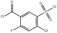 Benzoyl chloride, 4-chloro-5-(chlorosulfonyl)-2-fluoro- 구조식 이미지