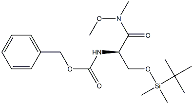 (R)-2-(CBZ-아미노)-3-(TERT-부틸-디메틸실릴록시)-N-메톡시-N-메틸프로판아미드 구조식 이미지