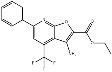 ETHYL 3-AMINO-4-(TRIFLUOROMETHYL)-6-PHENYLFURO[2,3-B]PYRIDINE-2-CARBOXYLATE 구조식 이미지