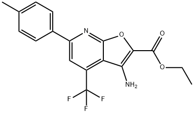 ETHYL 3-AMINO-4-(TRIFLUOROMETHYL)-6-P-TOLYLFURO[2,3-B]PYRIDINE-2-CARBOXYLATE Structure