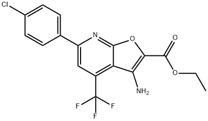 ETHYL 3-AMINO-6-(4-CHLOROPHENYL)-4-(TRIFLUOROMETHYL)FURO[2,3-B]PYRIDINE-2-CARBOXYLATE 구조식 이미지