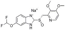 6-(Difluoromethoxy)-2-[(S)-[(3,4-dimethoxy-2-pyridinyl)methyl]sulfinyl]-1H-benzimidazole sodium salt Structure