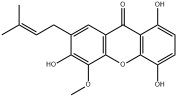 1,4,6-Trihydroxy-5-methoxy-7-prenylxanthone 구조식 이미지