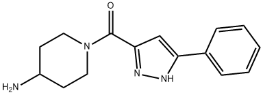 1-[(3-Phenyl-1H-pyrazol-5-yl)-carbonyl]piperidin-4-amine 구조식 이미지