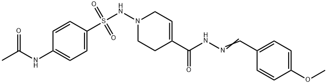 1-[(4-acetamidophenyl)sulfonylamino]-N-[(4-methoxyphenyl)methylideneam ino]-3,6-dihydro-2H-pyridine-4-carboxamide 구조식 이미지