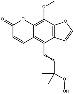4-(3-hydroperoxy-3-methyl-1-butenyl)-9-methoxy-7H-furo(3,2-g)(1)benzopyran-7-one Structure