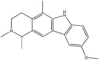 (+)-2,3,4,6-tetrahydro-9-methoxy-1,2,5-trimethyl-1H-pyrido[4,3-b]carbazole Structure