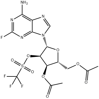 3’,5’-Di-O-acetyl-2-fluoro-2’-O-trifluoro-methanesulfonyladenosine 구조식 이미지