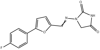 1-[[[5-(4-Fluorophenyl)furan-2-yl]methylene]amino]-2,4-imidazolidinedione Structure