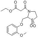 3-Thiazolidinepropanoic acid, 2-((2-methoxyphenoxy)methyl)-beta-oxo-,  ethyl ester, 1,1-dioxide Structure
