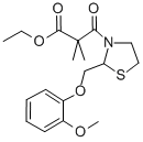 3-Thiazolidinepropanoic acid, alpha,alpha-dimethyl-2-((2-methoxyphenox y)methyl)-beta-oxo-, ethyl ester Structure