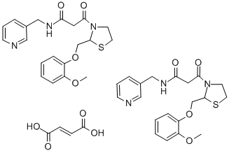 3-Thiazolidinepropanamide, 2-((2-methoxyphenoxy)methyl)-beta-oxo-N-(3- pyridinylmethyl)-, (E)-2-butenedioate (2:1) Structure