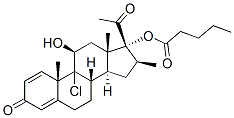 9-chloro-11beta,17-dihydroxy-16beta-methylpregna-1,4-diene-3,20-dione 17-valerate  Structure