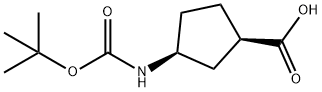 (-)-(1R,3S)-N-Boc-3-Aminocyclopentanecarboxylic acid Structure