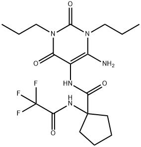 Cyclopentanecarboxamide,  N-(6-amino-1,2,3,4-tetrahydro-2,4-dioxo-1,3-dipropyl-5-pyrimidinyl)-1-[(trifluoroacetyl)amino]-  (9CI) Structure