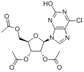 6-Chloro-2-hydroxy-9-(2',3',5'-tri-O-acetyl-b-D-ribofuranosyl)purine 구조식 이미지