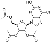 6-Chloro-2-hydroxy-9-(2',3',5'-tri-O-acetyl-b-D-ribofuranosyl)purine Structure