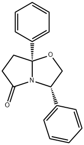 (3S-CIS)-(+)-TETRAHYDRO-3,7A-DIPHENYLPYRROLO[2,1-B]OXAZOL-5(6H)-ONE 구조식 이미지