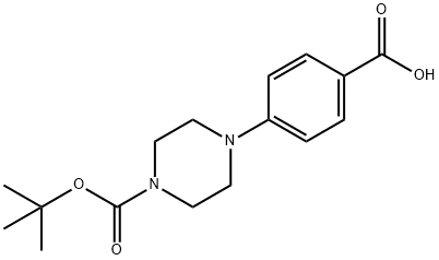 4-[4-(трет-бутоксикарбонил)пиперазино]бензойная кислота структурированное изображение