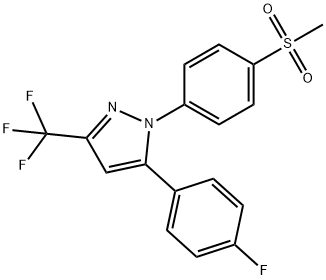 1-[(4-METHYLSULFONYL)PHENYL]-3-TRIFLUOROMETHYL-5-(4-FLUOROPHENYL)PYRAZOLE 구조식 이미지
