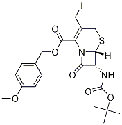 5-Thia-1-azabicyclo[4.2.0]oct-2-ene-2-carboxylic acid, 7-[[(1,1-dimethylethoxy)carbonyl]amino]-3-(iodomethyl)-8-oxo-, (4-methoxyphenyl)methyl ester, (6R,7R)- Structure