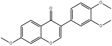4H-1-Benzopyran-4-one, 3-(3,4-dimethoxyphenyl)-7-methoxy- Structure