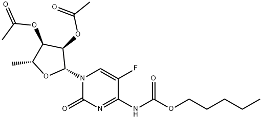 5'-deoxy-5-fluore-N-[(pentoyloxy)carbonyl]cytidine 2',3'-diacetate 구조식 이미지