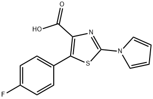 5-(4-Fluorophenyl)-2-(1H-pyrrol-1-yl)-1,3-thiazole-4-carboxylic acid 구조식 이미지