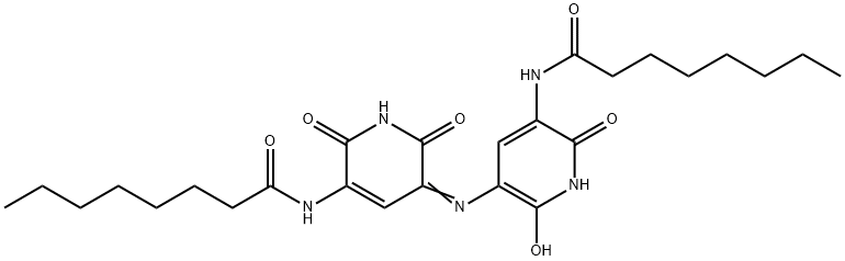 N-[5-[1,6-Dihydro-2-hydroxy-5-octanoylamino-6-oxo-pyridin-3-ylimino]-1,2,5,6-tetrahydro-2,6-dioxopyridin-3-yl]octanamide 구조식 이미지