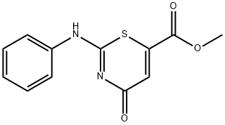 3,4-디히드로-4-옥소-2-(페닐이미노)-2H-1,3-티아진-6-카르복실산메틸에스테르 구조식 이미지
