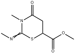 3,4,5,6-Tetrahydro-3-methyl-2-(methylimino)-4-oxo-2H-1,3-thiazine-6-carboxylic acid methyl ester Structure